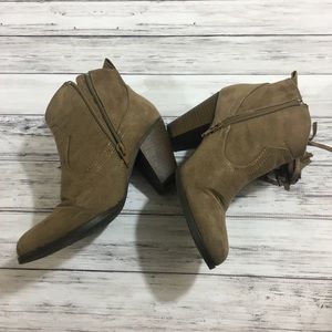 Tan quips boots casual booties fringes